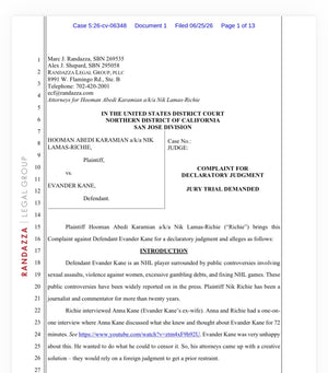 Nik Richie Sues Evander Kane in Federal Court, Says Canadian Gag Order Can’t Be Used to Silence U.S. Press